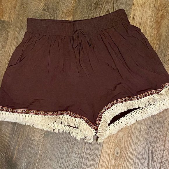 Southern Grace Pants - Grace & Emma Brown Shorts Aztec Tassel Tri…